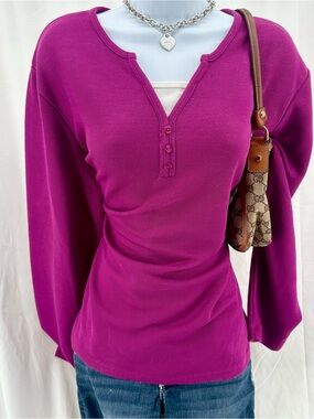 Plus Size 2000s Henley Elena Gilbert Core Top
